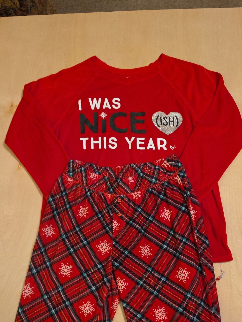 Justice Girls Red Graphic Pajama Set